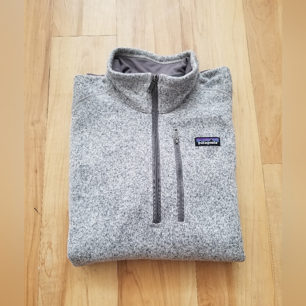 Patagonia Mens Better Sweater 1/4 Zip Pullover Fleece Jacket Stonewash Gray XXL
